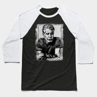 Anthony Bourdain - Vintage Halftone Baseball T-Shirt